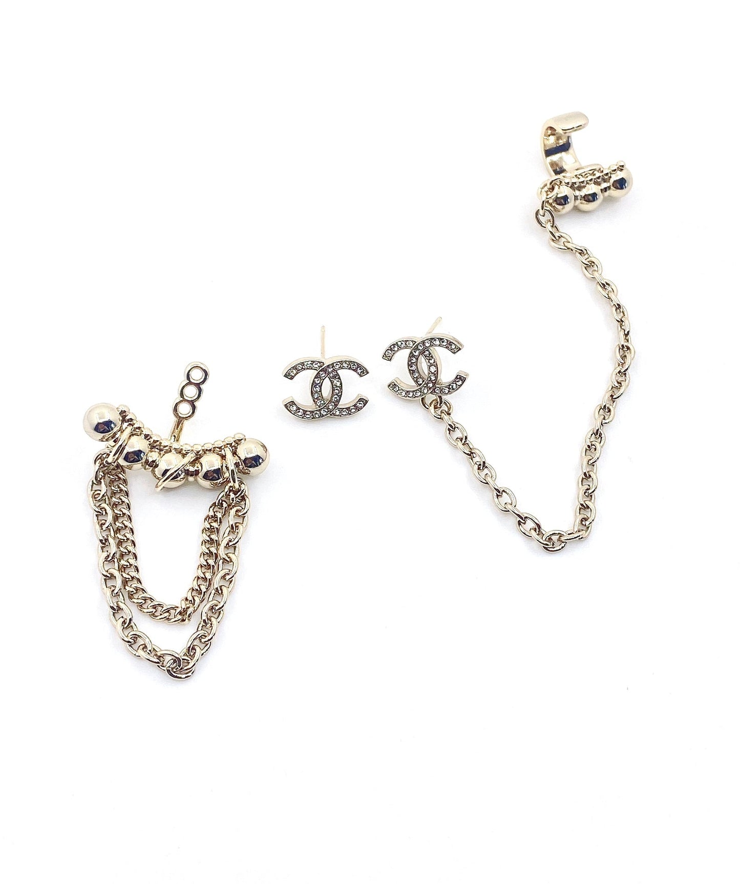Chanel Chain 18K Gold Earrings