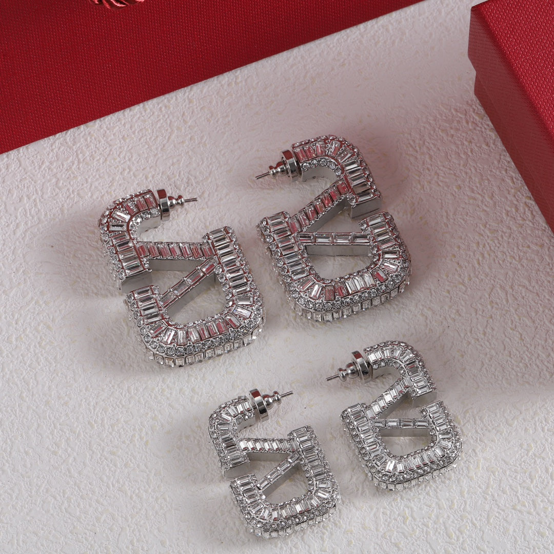 Valentino Crystals 18K Gold Earrings