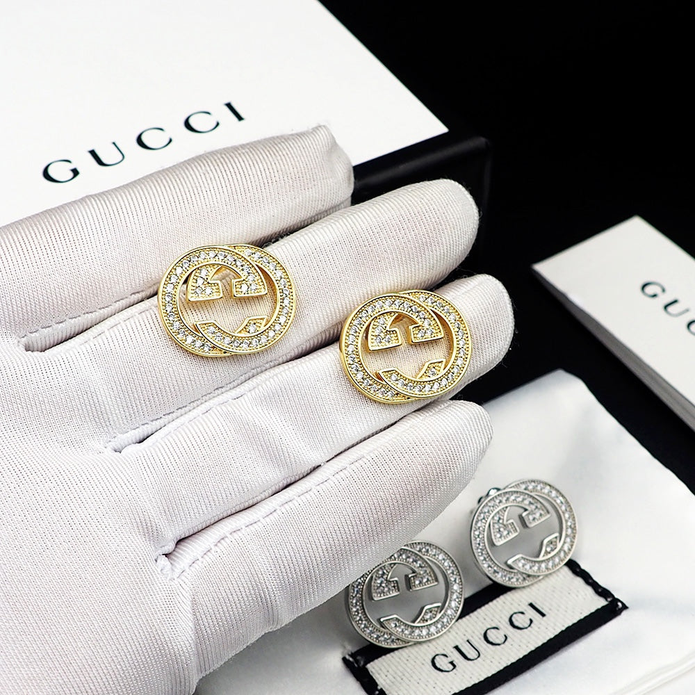 Gucci Double Diamonds 18K Gold Earrings