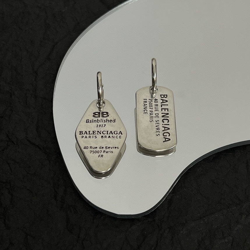 Balenciaga Plate 18K Gold Earrings