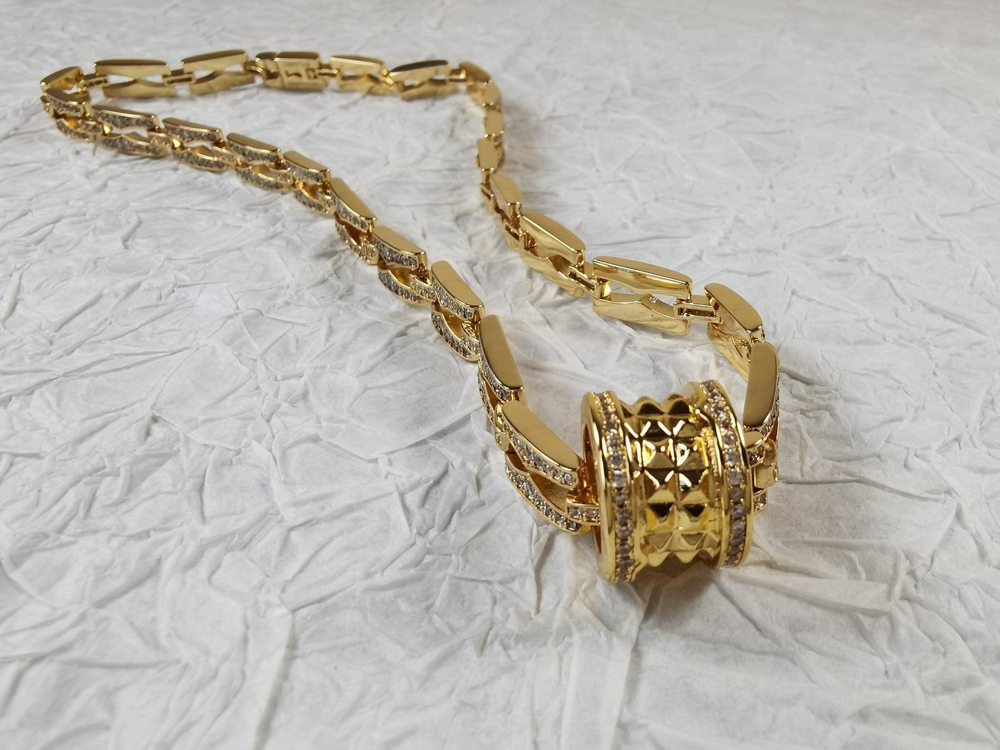 B.zero1 Diamonds Chain Link 18K Gold Necklace