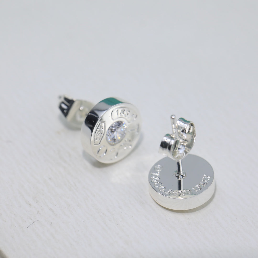 Tiffany 1837 Diamond 18K Gold Earrings