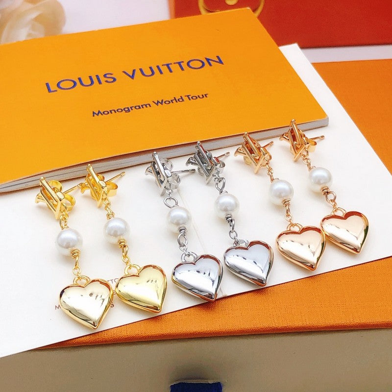 Louis Vuitton Heart 18K Gold Earrings