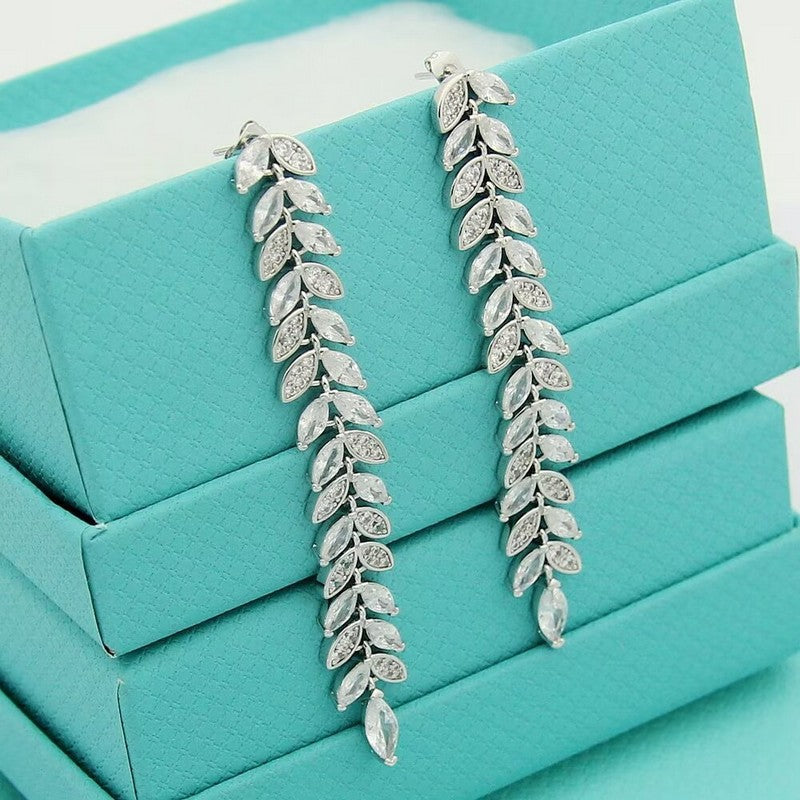 Tiffany Victoria Diamond Vine Drop 18K Gold Earrings