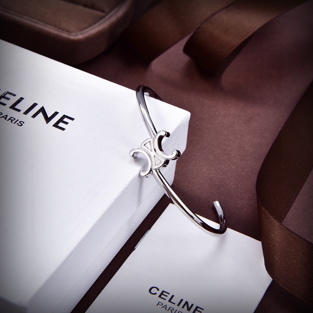 Celine Asymmetric 18K Gold Bracelet