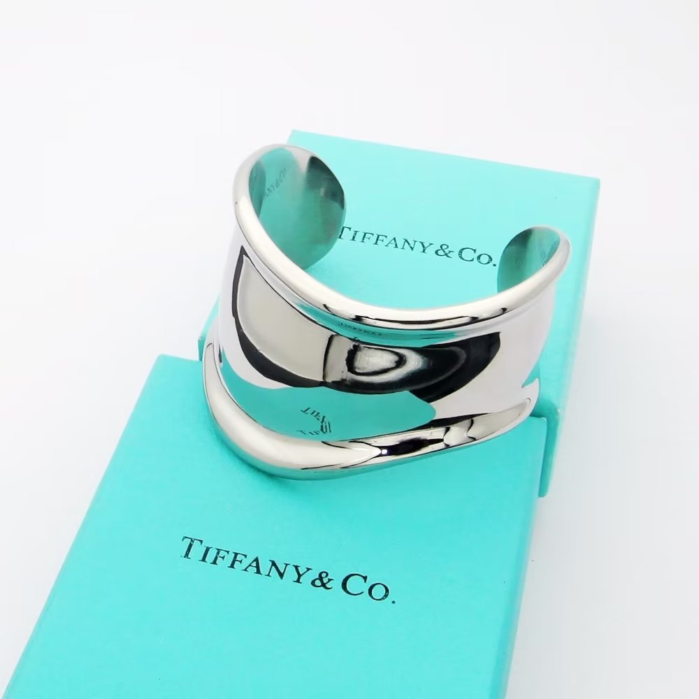 Tiffany Elsa Peretti Small Bone Cuff 18K Gold Bracelet