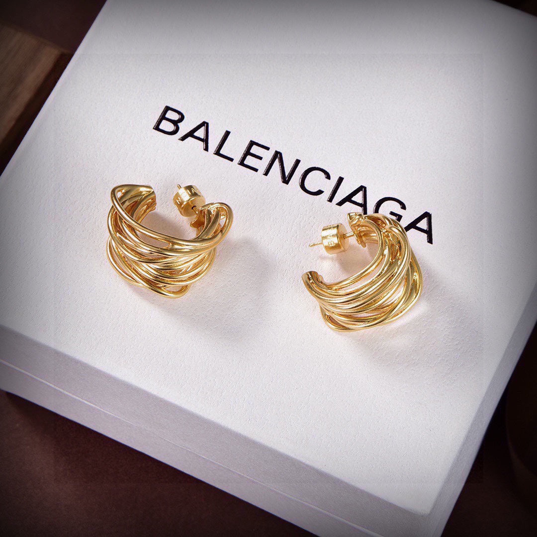 Balenciaga Gold 18K Gold Earrings