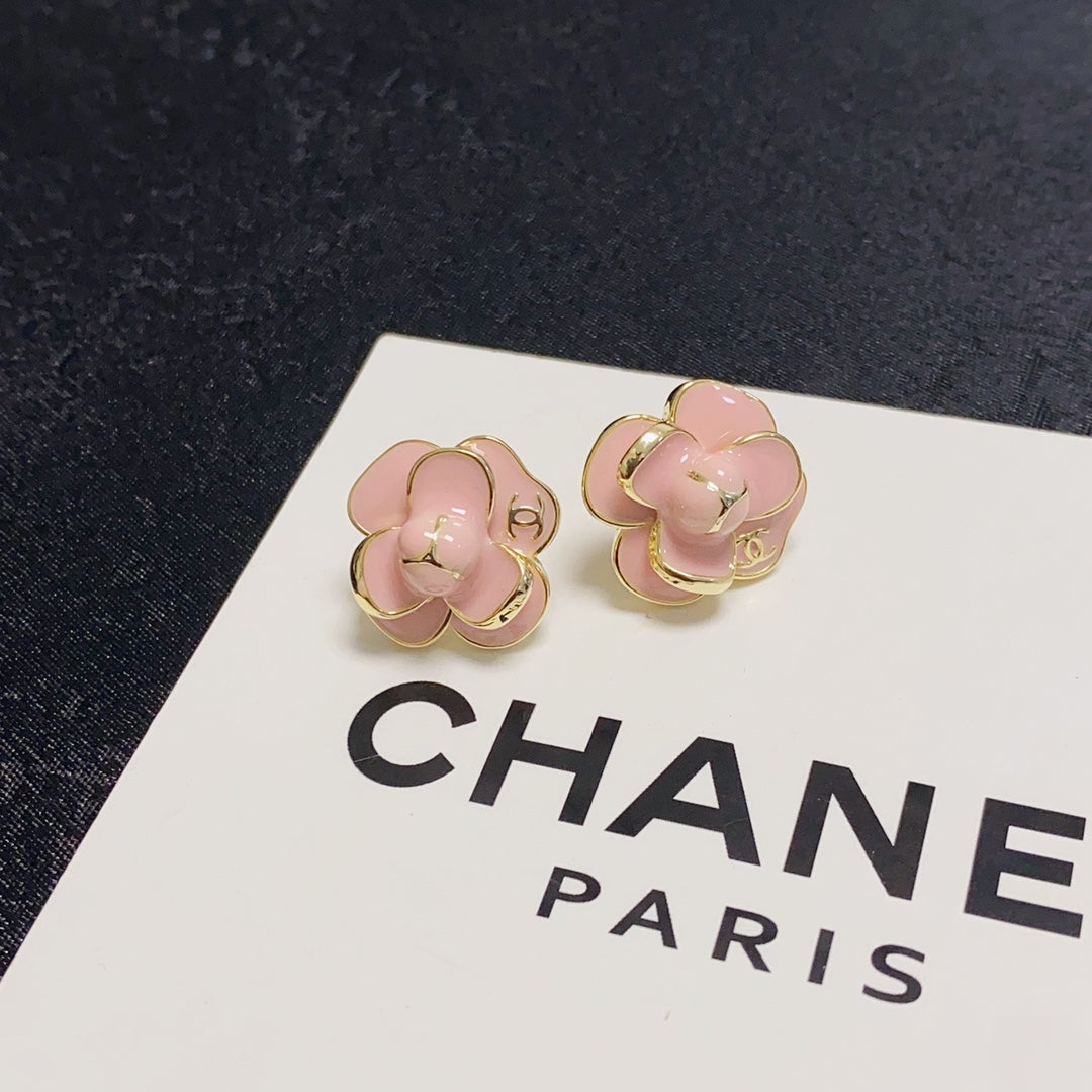 Chanel Camellia 18K Gold Earrings