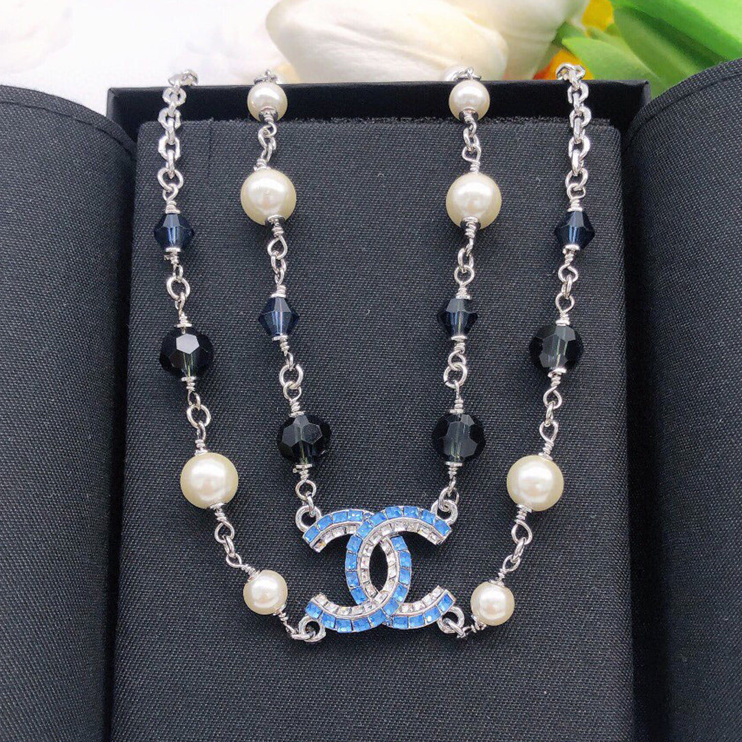 Chanel Blue Resin 18K Gold Necklace