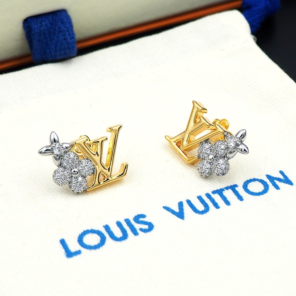 Louis Vuitton Gram 18K Gold Earrings