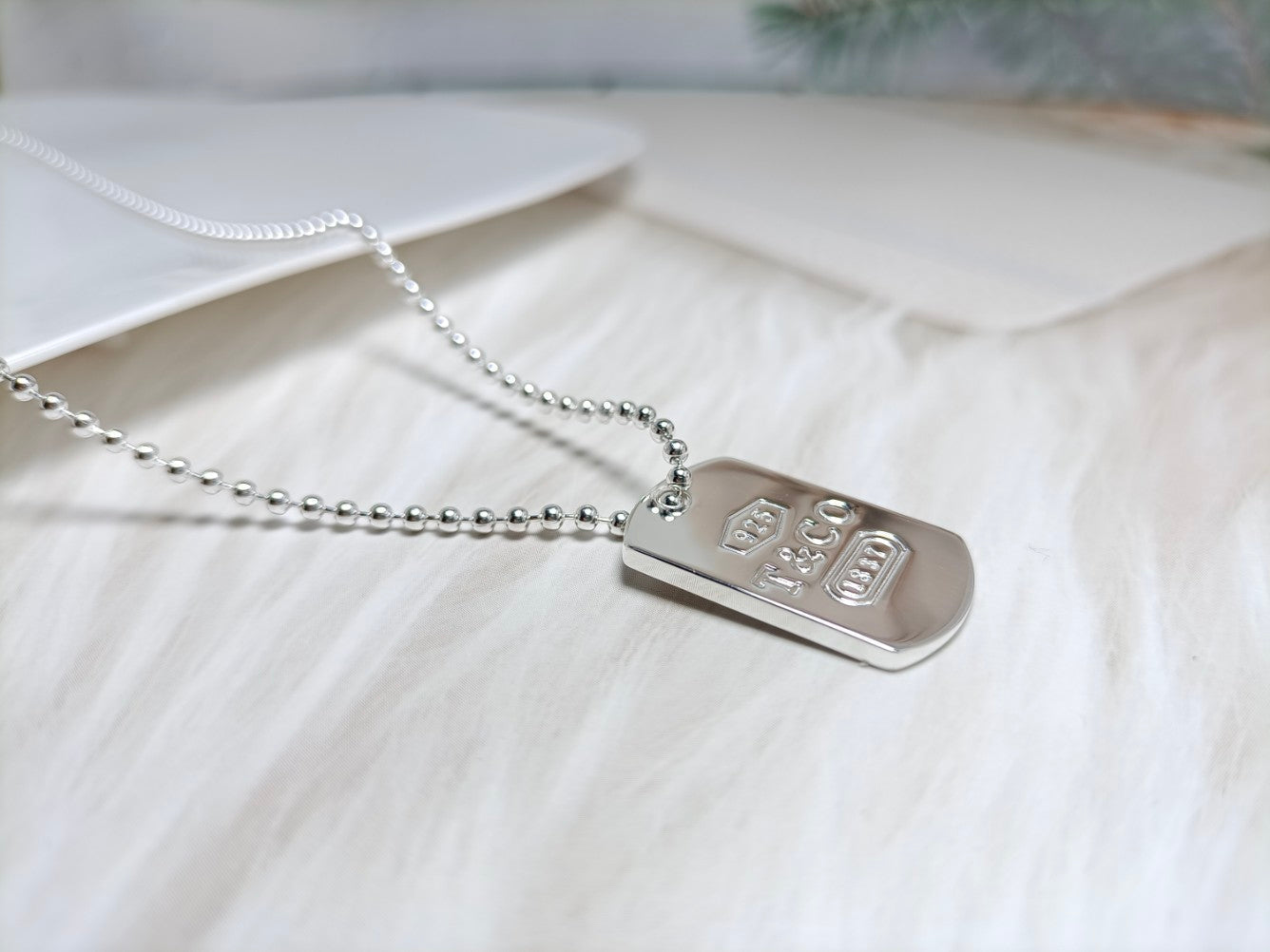 Tiffany 1837 Tag Pendant 18K Gold Necklace