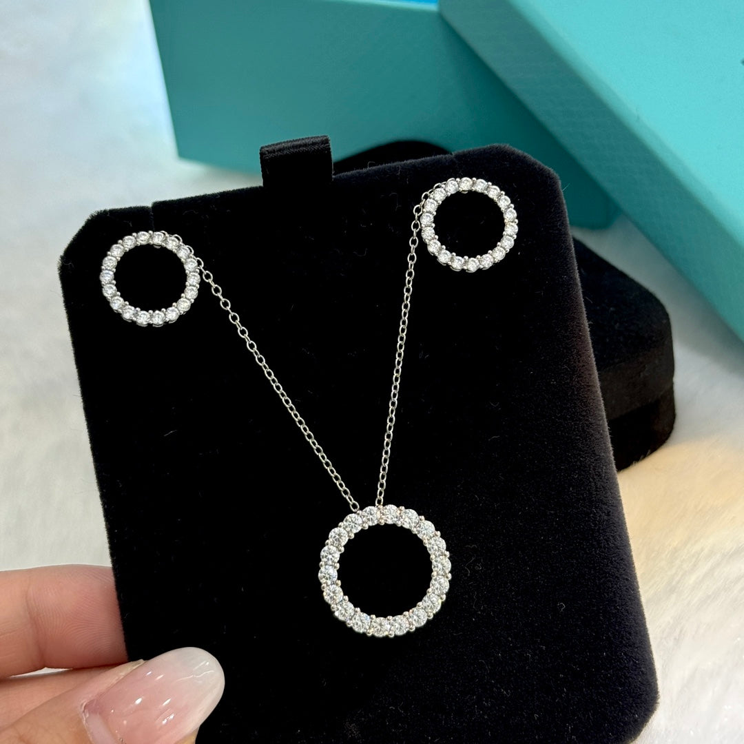 Tiffany Circle Diamonds 18K Gold Earrings