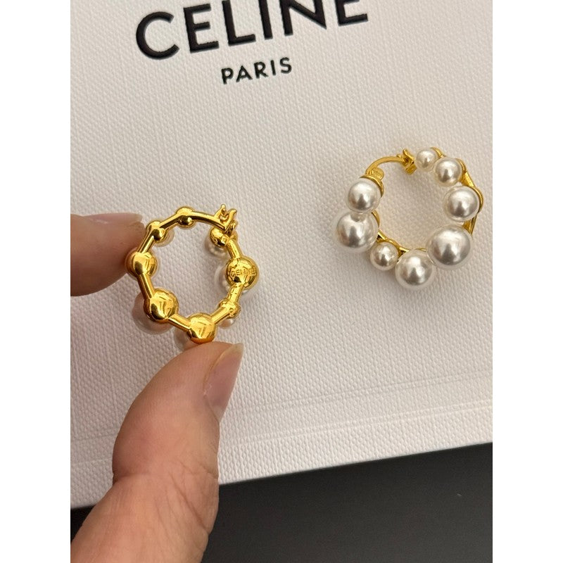 Celine Pearl 18K Gold Earrings