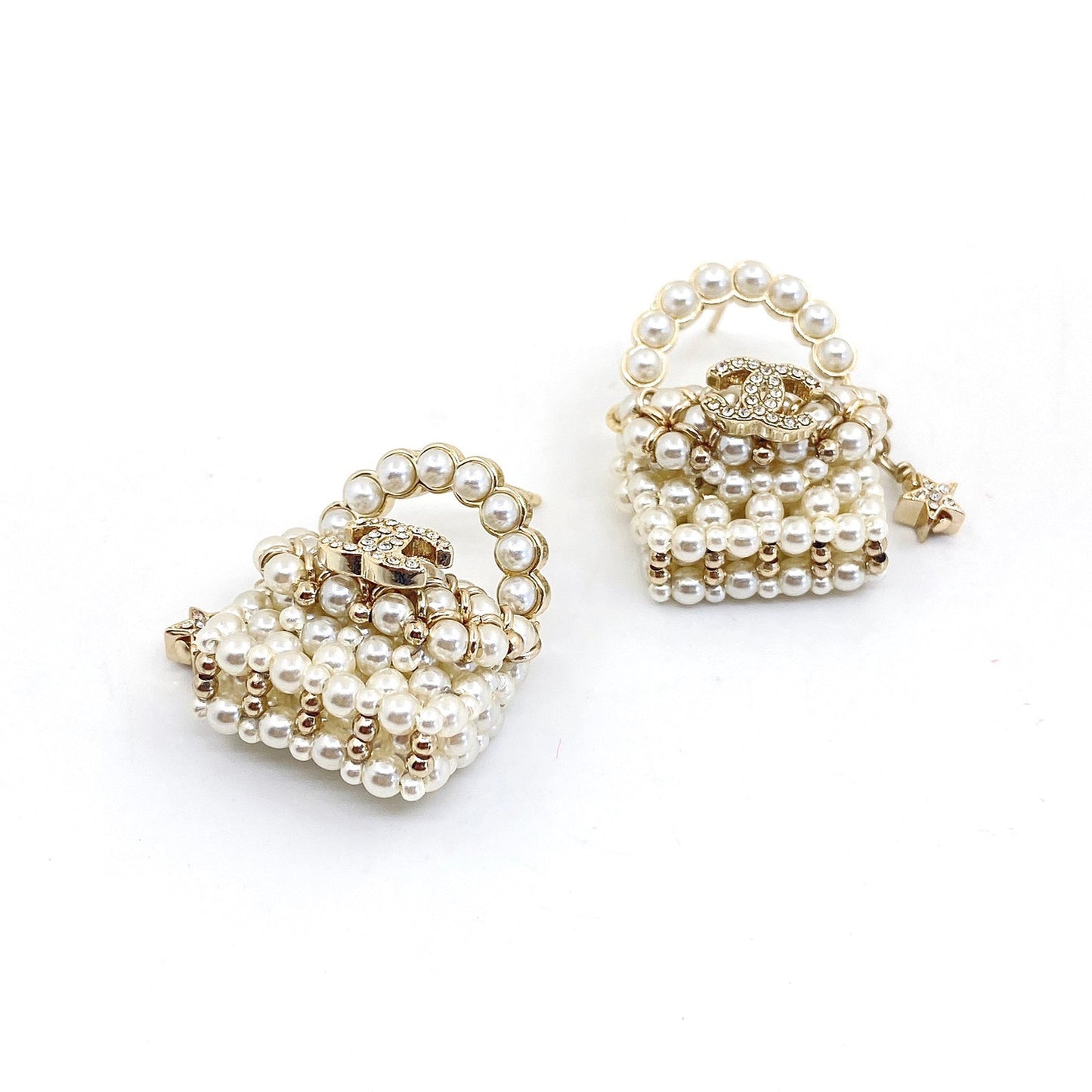 Chanel Small Bag Pearl 18K Gold Earrings
