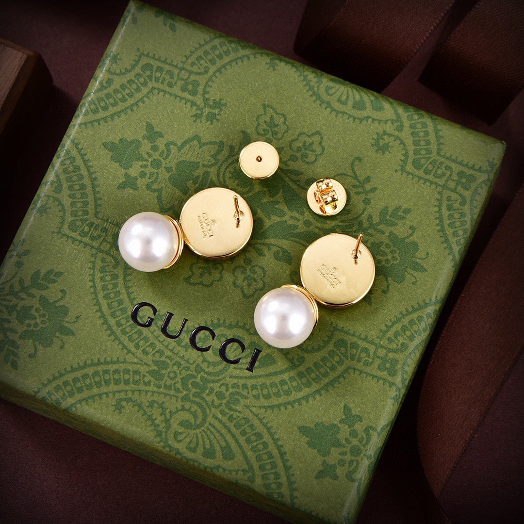 Gucci Double Blondie Pendant 18K Gold Earrings