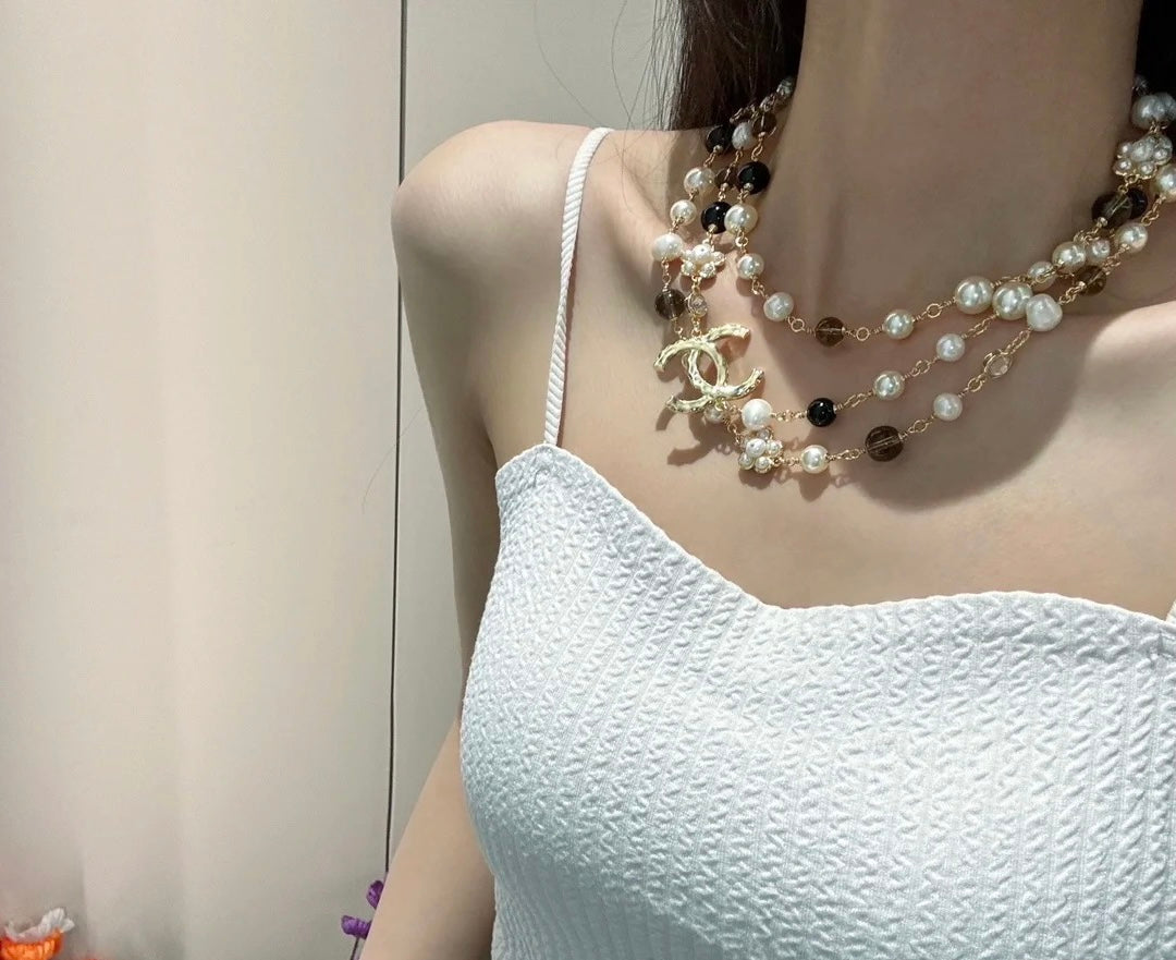 Chanel 24B Long Pearls 18K Gold Necklace