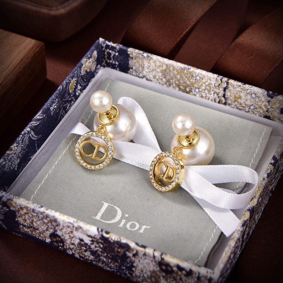 Dior Tribales Pearl 18K Gold Earrings