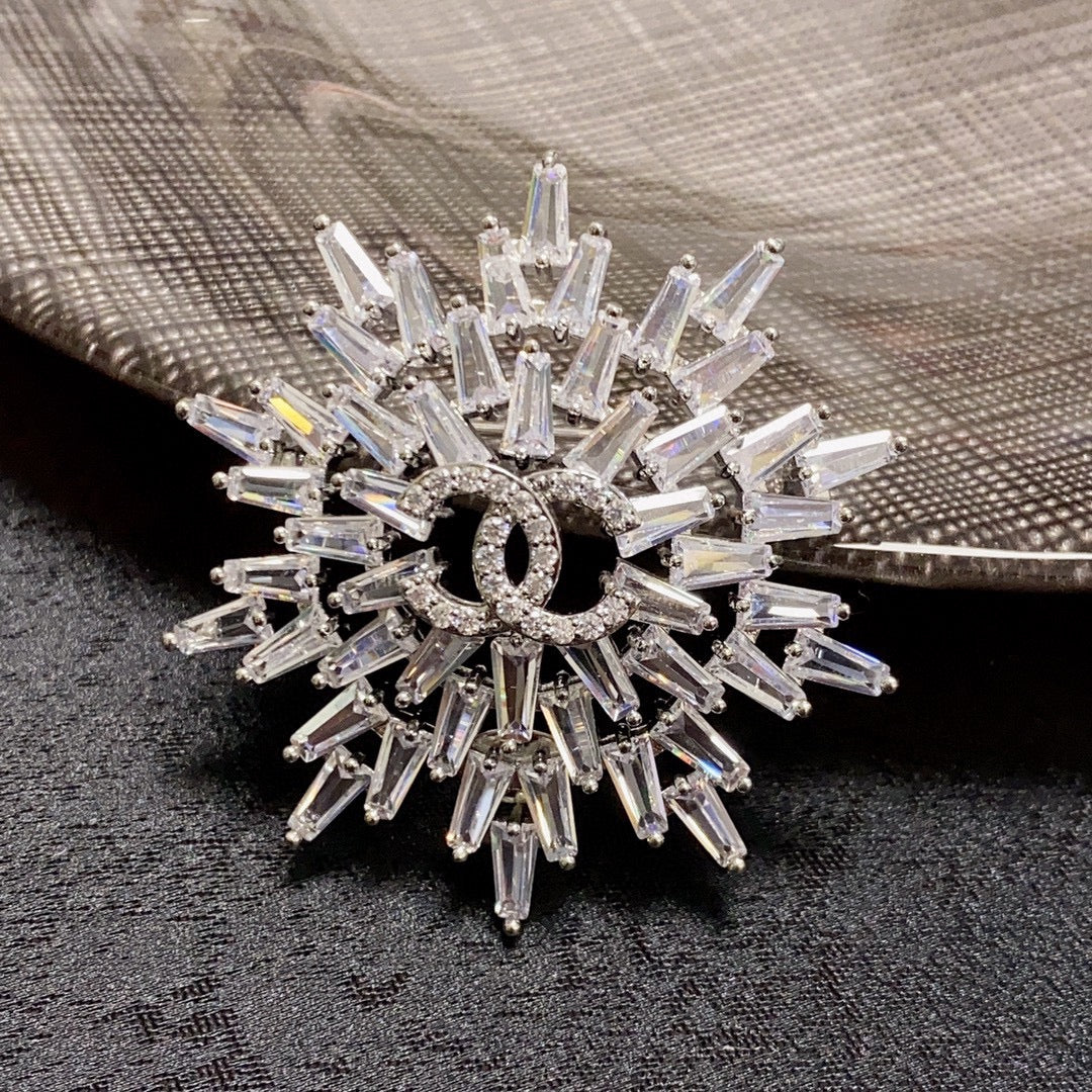 Chanel Snow Flower 18K Gold Brooch