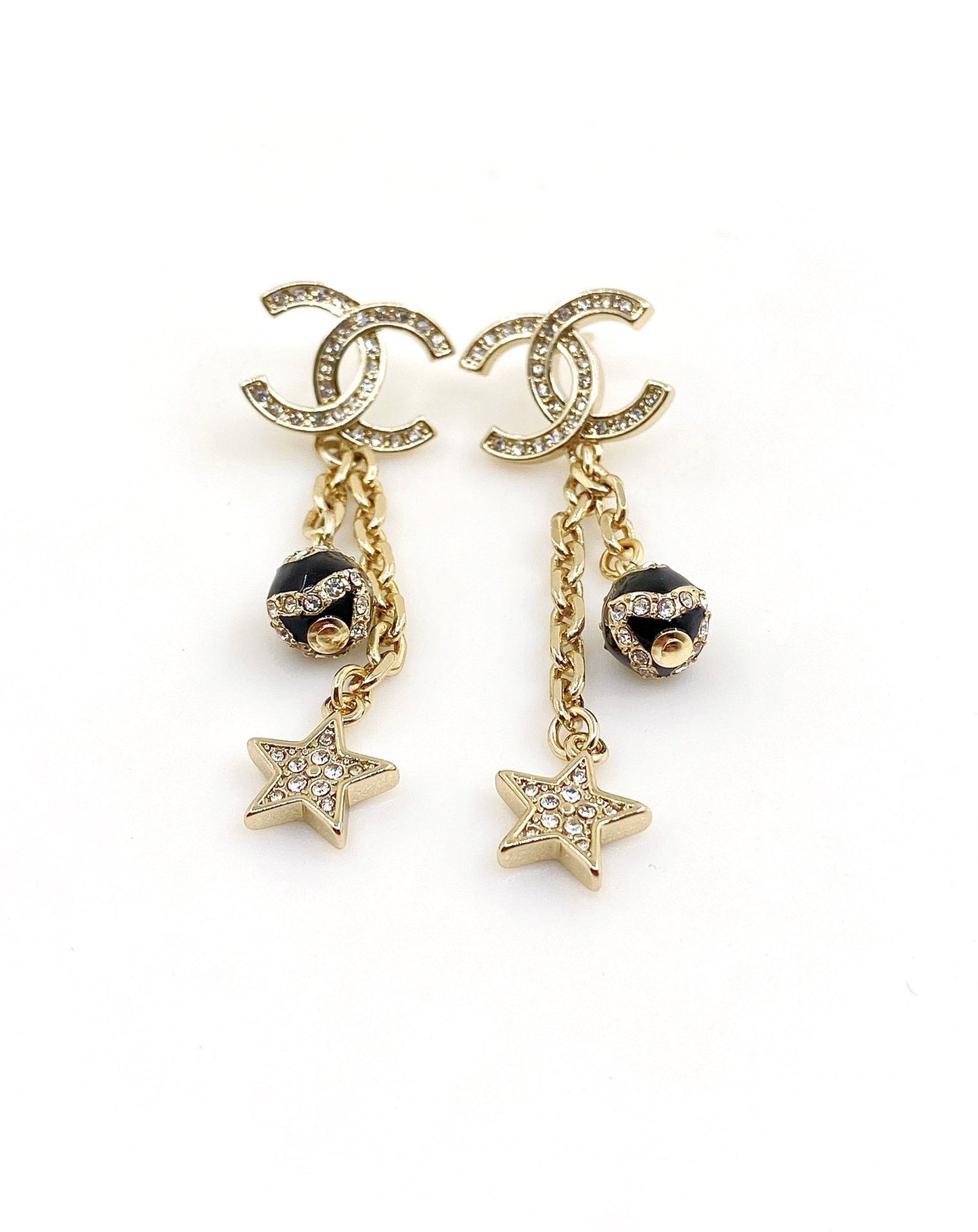 Chanel Star Pearls 18K Gold Earrings