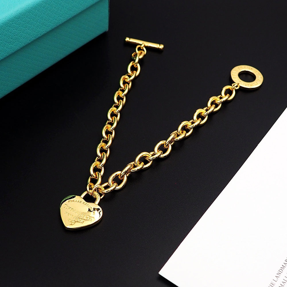 Tiffany Tag Chain 18K Gold Bracelet