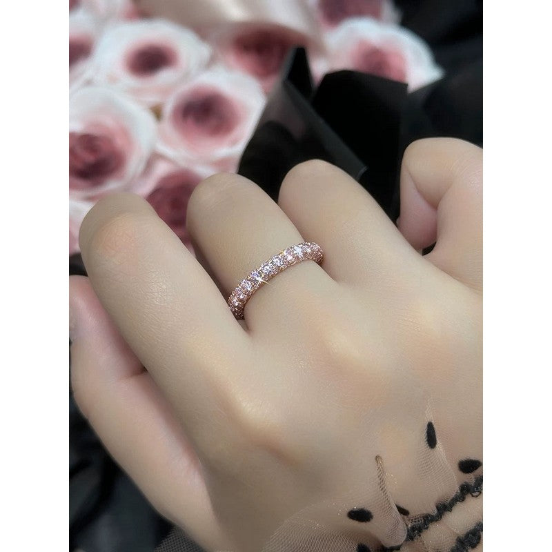 Tiffany Pink Crystal 18K Gold Ring