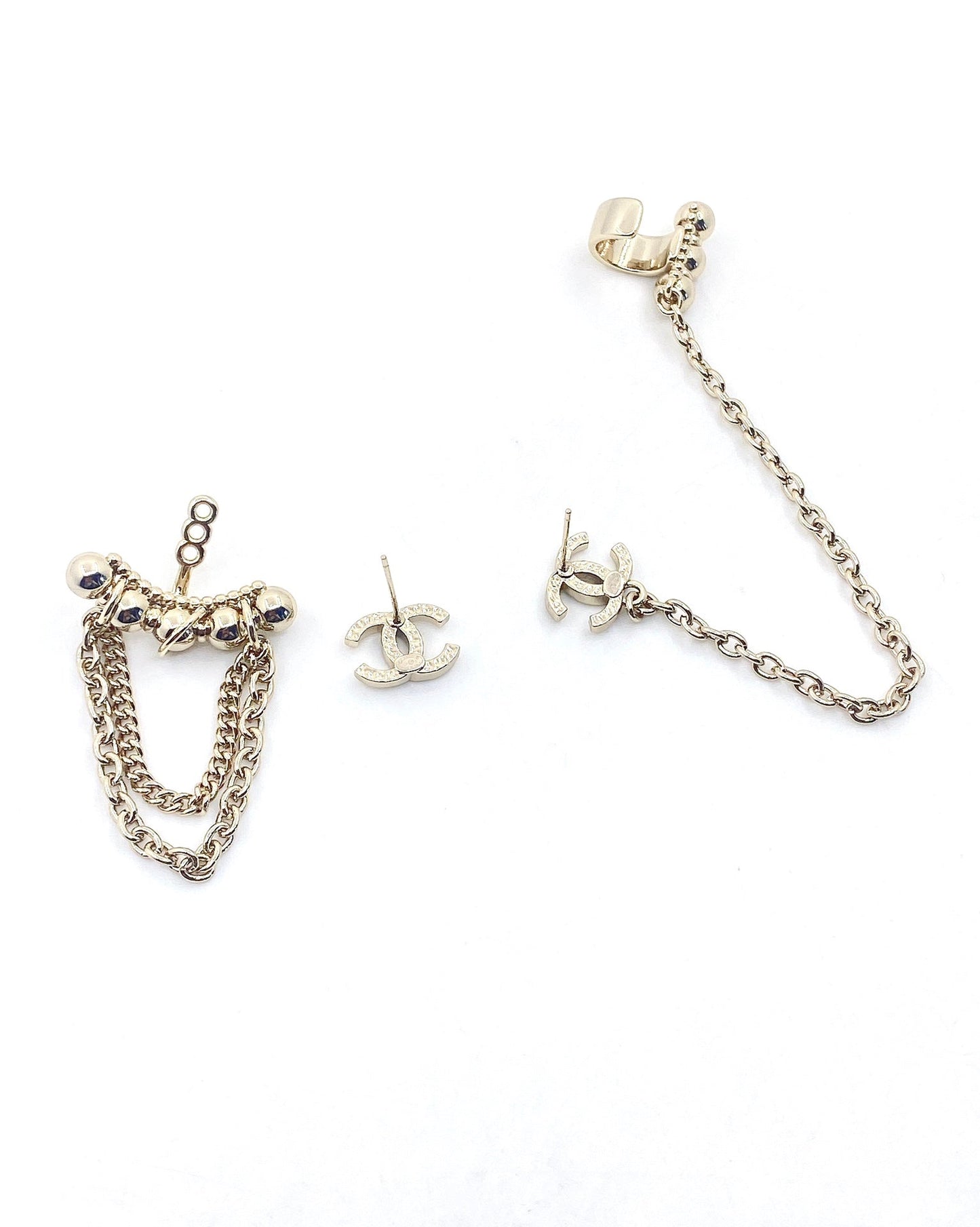 Chanel Chain 18K Gold Earrings