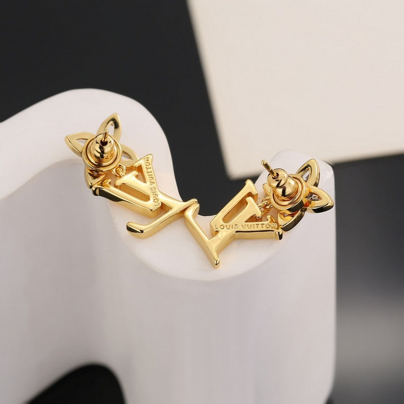 Louis Vuitton Iconic Crystal 18K Gold Earrings
