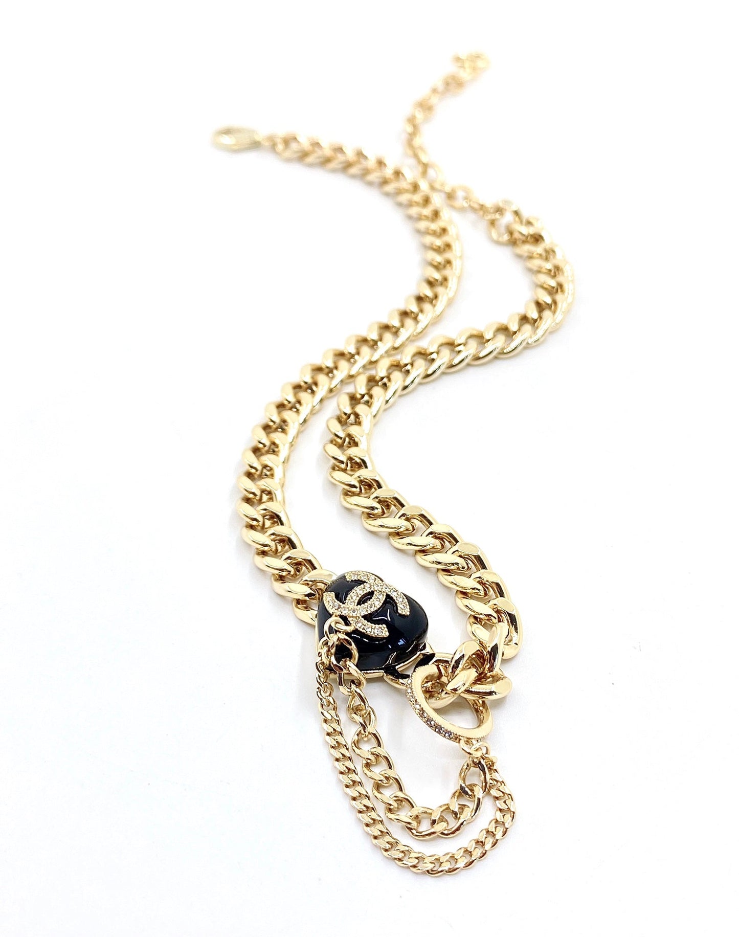 Chanel Black Choker 18K Gold Necklace