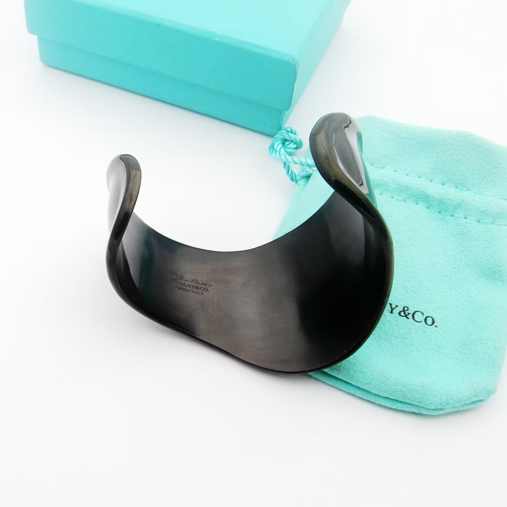 Tiffany Elsa Peretti Small Bone Cuff Black 18K Gold Bracelet