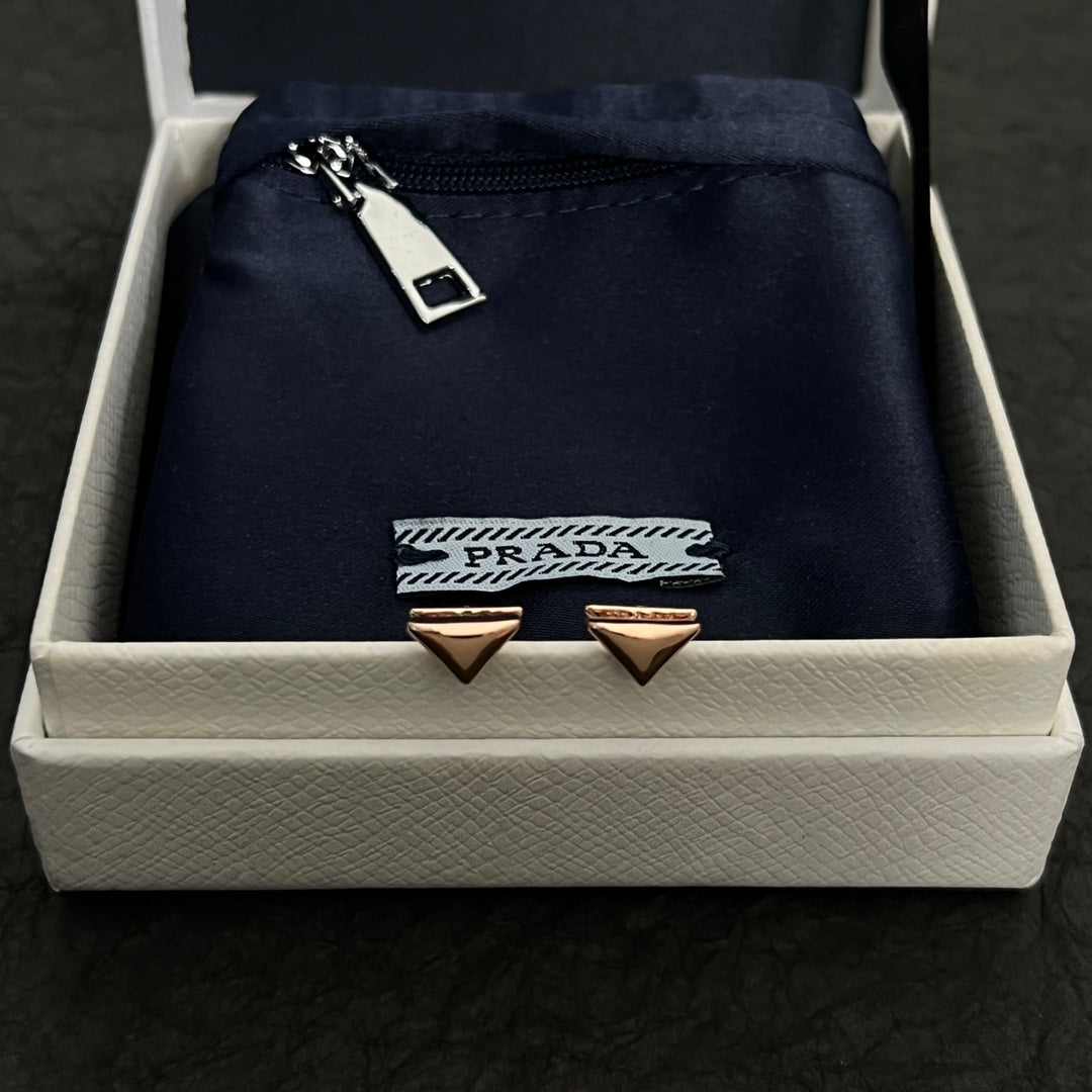 Prada Triangle 18K Gold Earrings