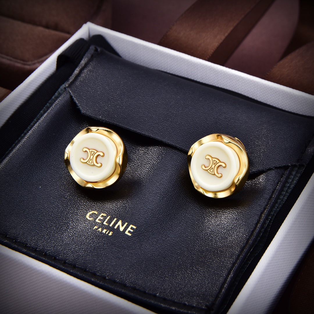 Celine Pearl 18K Gold Earrings