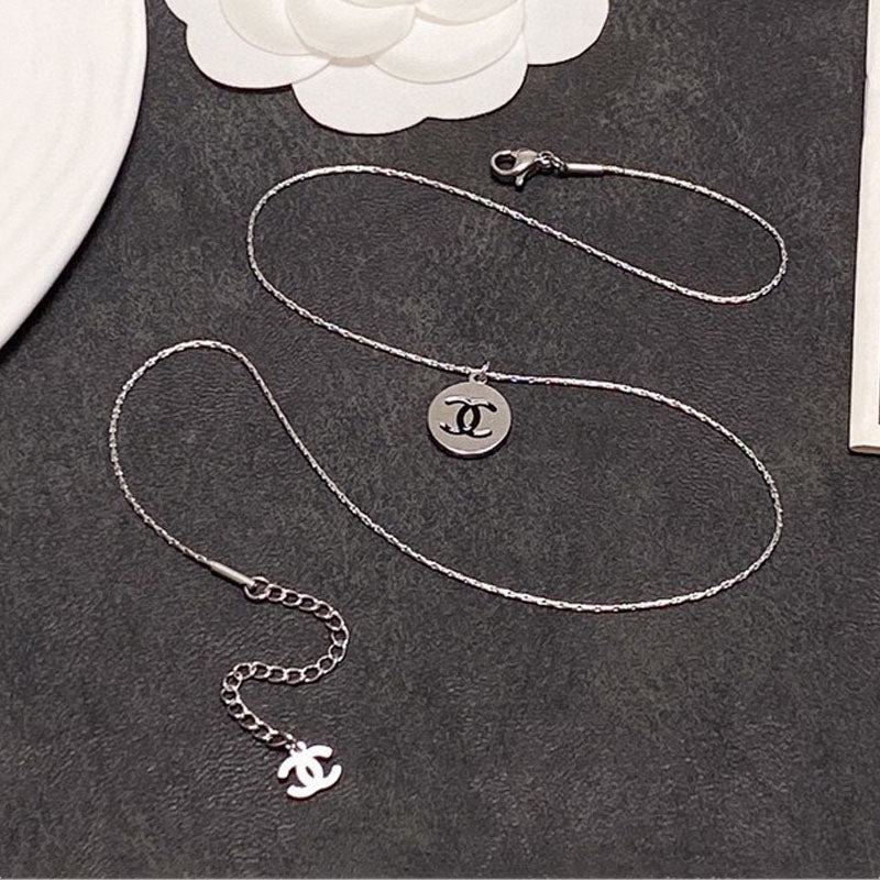 Chanel Round Logo 18K Gold Necklace