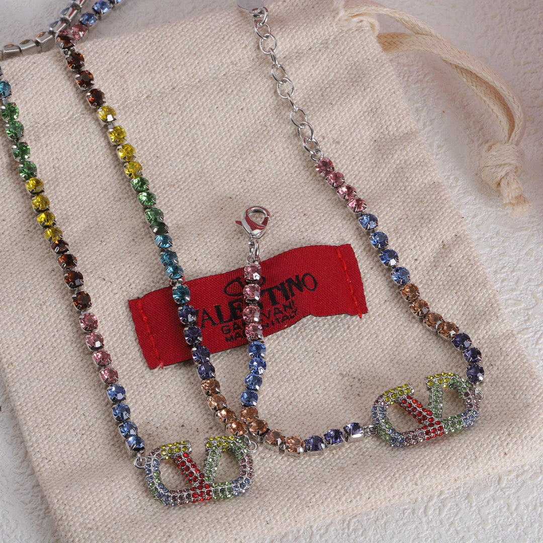 Valentino Multi-Color Crystals 18K Gold Bracelet