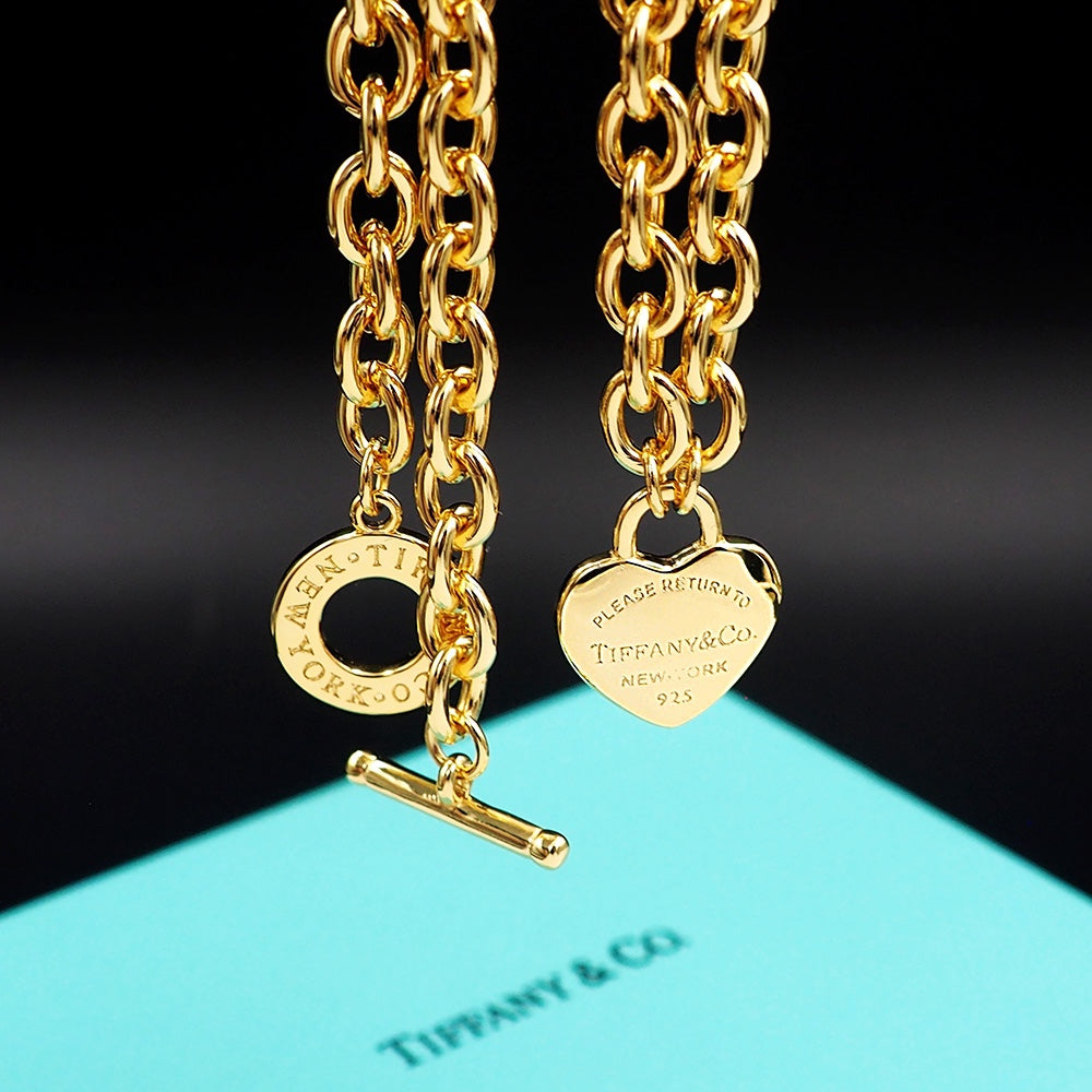 Tiffany Tag Chain 18K Gold Necklace