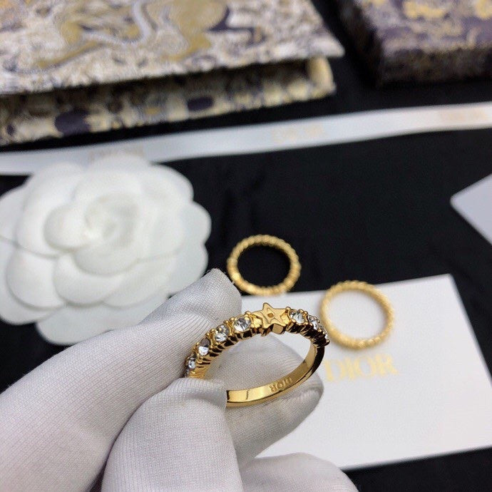 Dior Star Set Of Three 18K Gold Ring