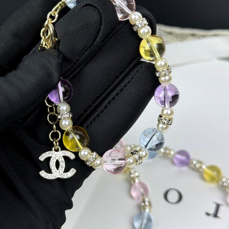 Chanel 26C Color Crystal 18K Gold Bracelet