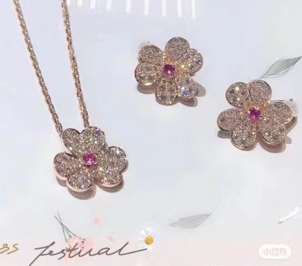 Frivole Pink Sapphire 18K Gold Earrings
