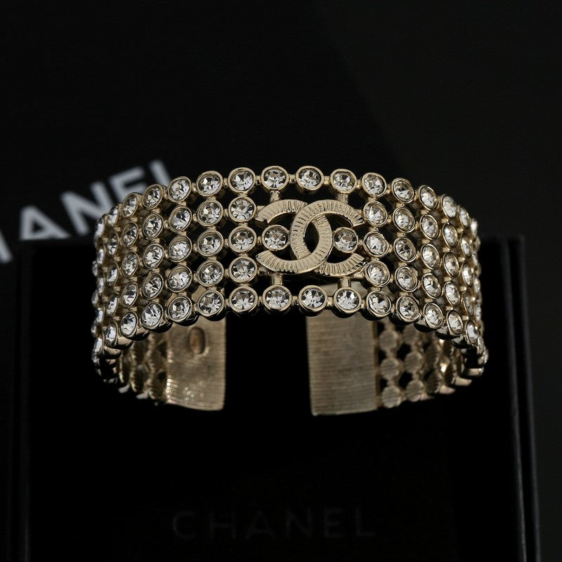 Chanel Diamond Cuff 18K Gold Bracelet