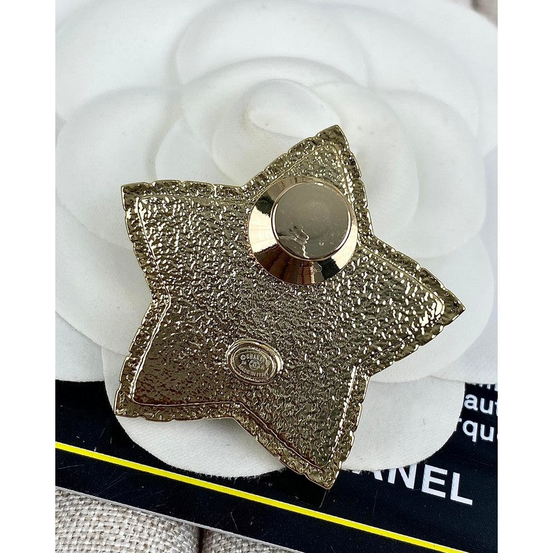 Chanel Star Pearl 18K Gold Brooch