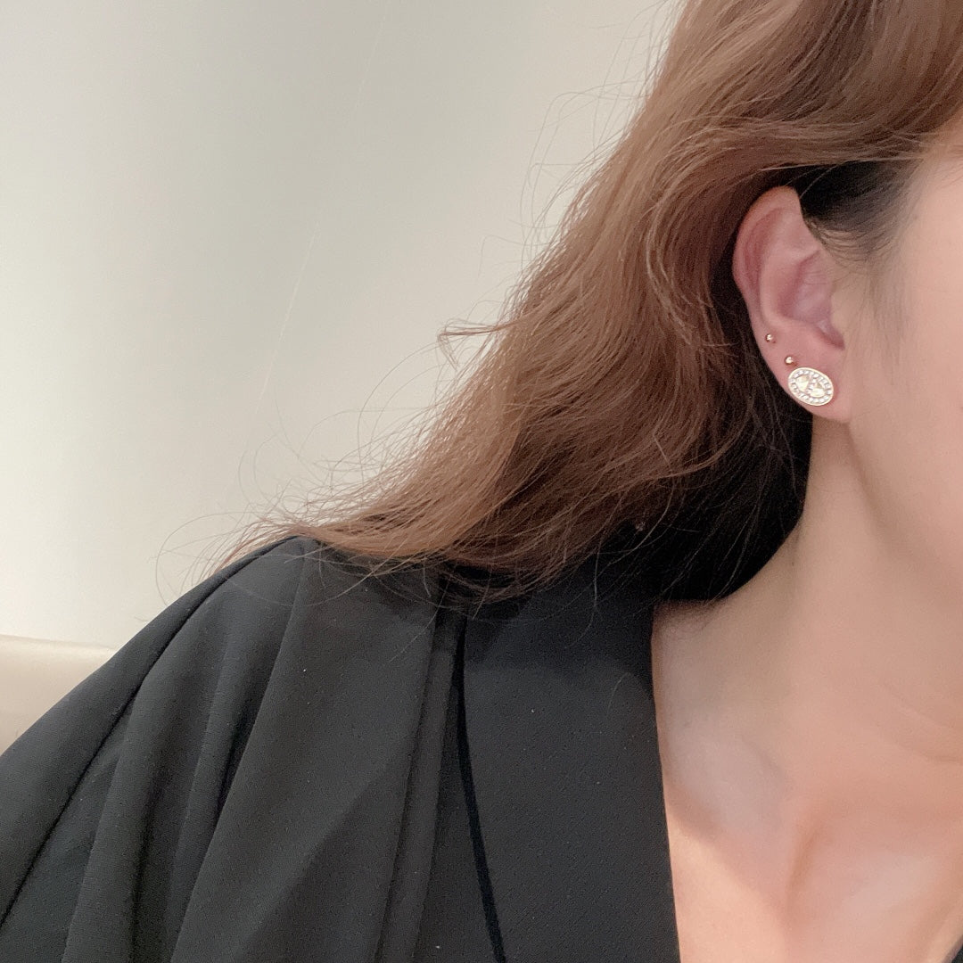 Hermes Mini Farandole Diamond 18K Gold Earrings