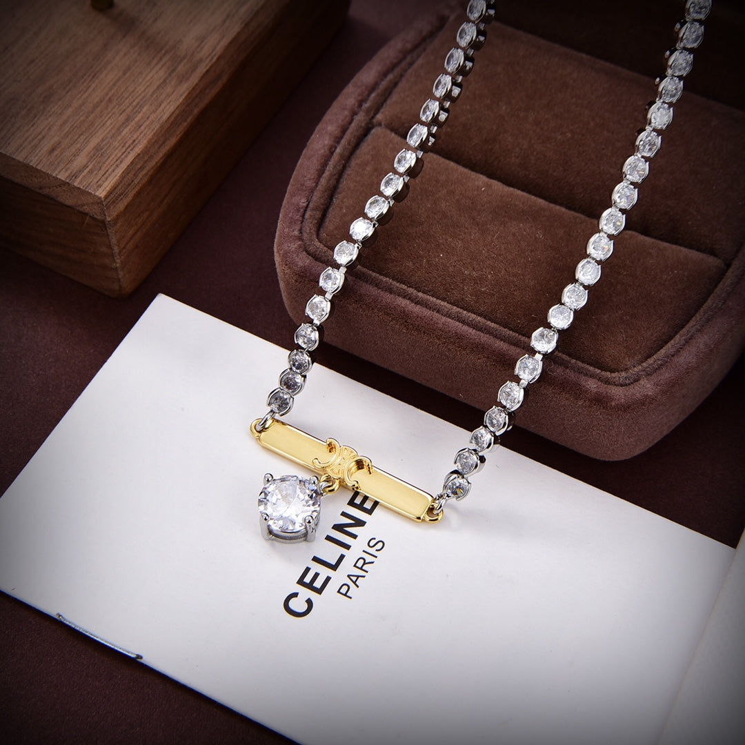 Celine Celine Line Diamonds 18K Gold Necklace