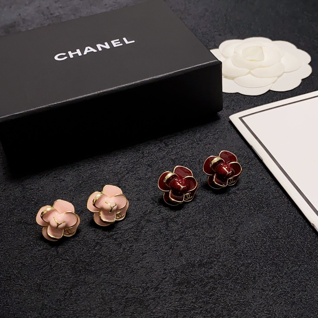 Chanel Camellia 18K Gold Earrings
