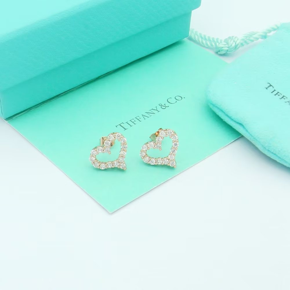 Tiffany Heart Diamonds 18K Rose Gold Earrings