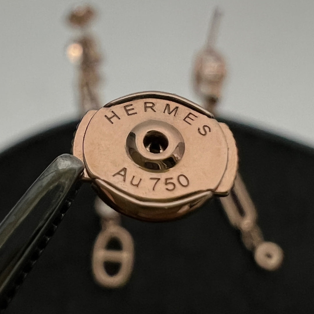 Hermes Chaine D'ancre Chaos 18K Gold Earrings