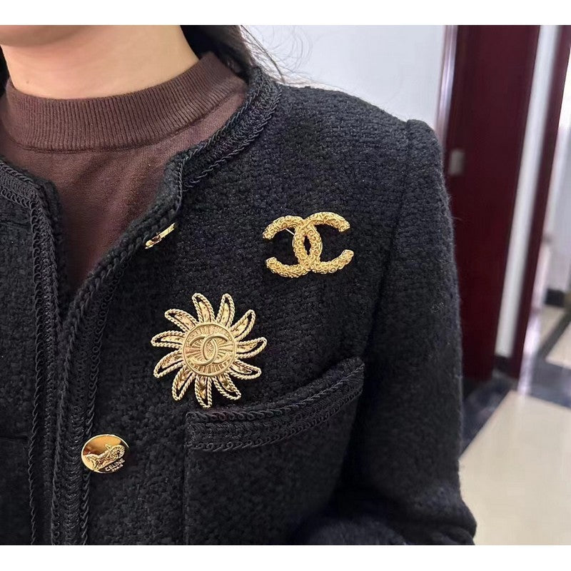 Chanel Sunflower 18K Gold Brooch