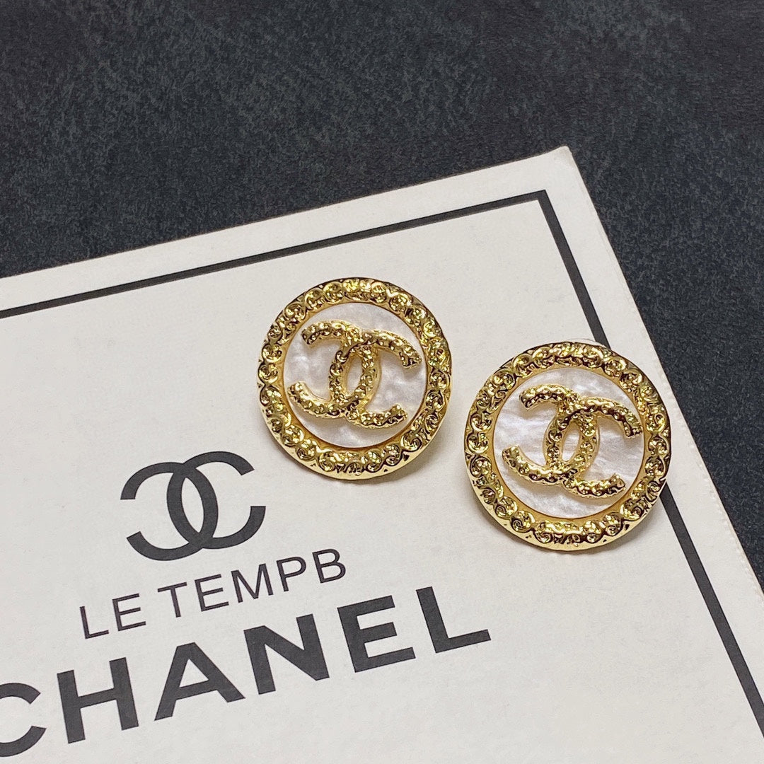 Chanel Crystal 18K Gold Earrings