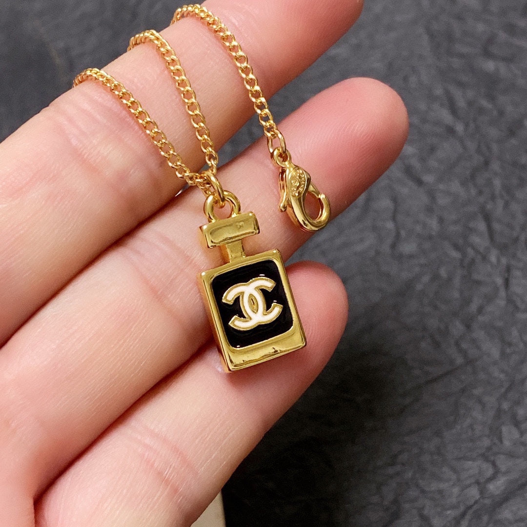 Chanel Perfume Bottle 18K Gold Necklace