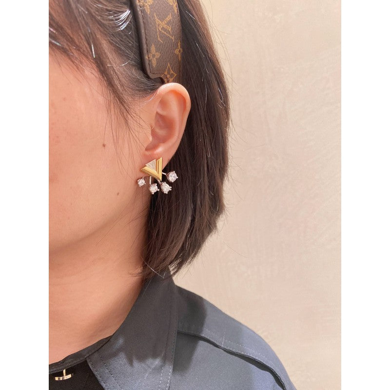 Louis Vuitton Diamomd 18K Gold Earrings