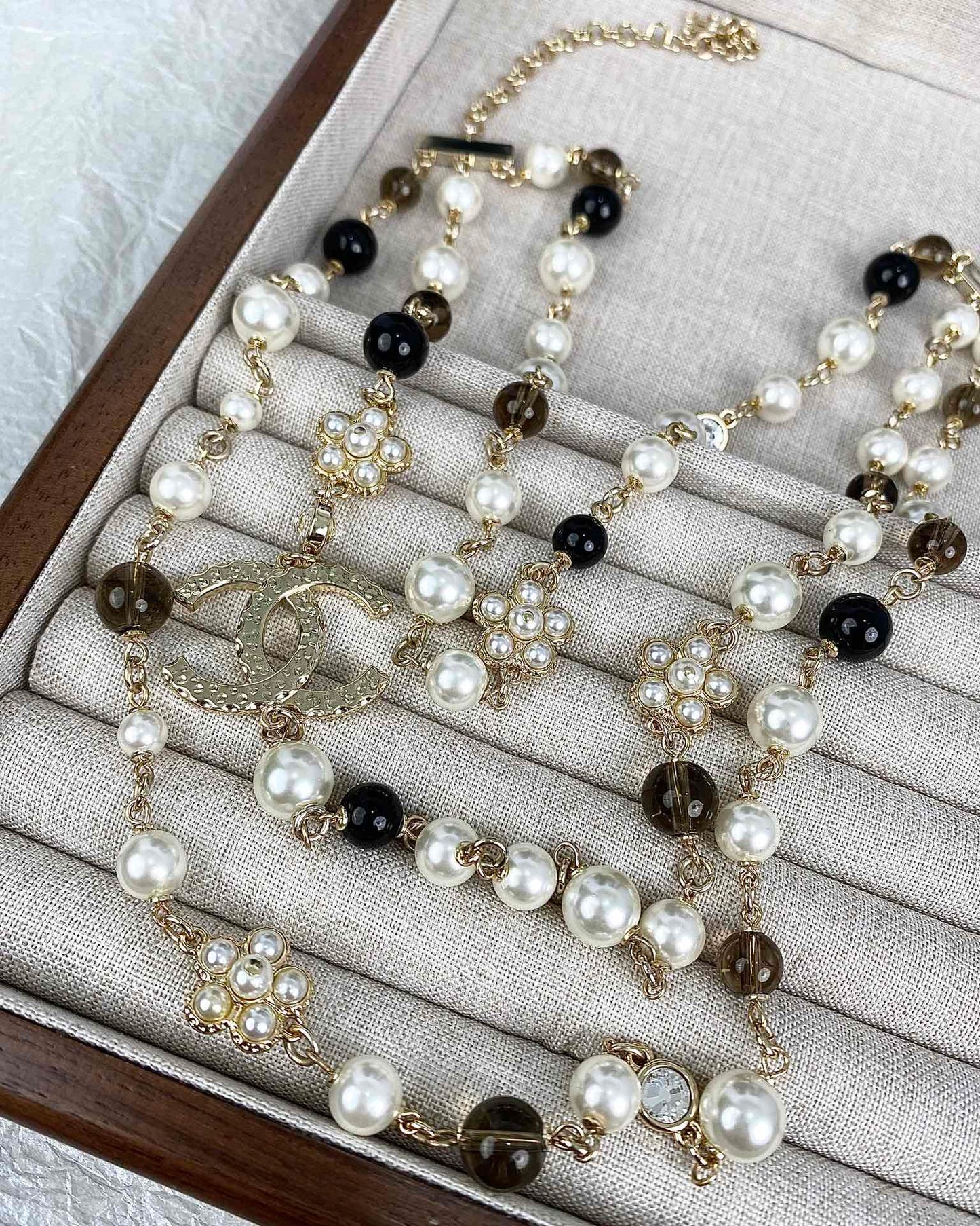 Chanel 24B Long Pearls 18K Gold Necklace