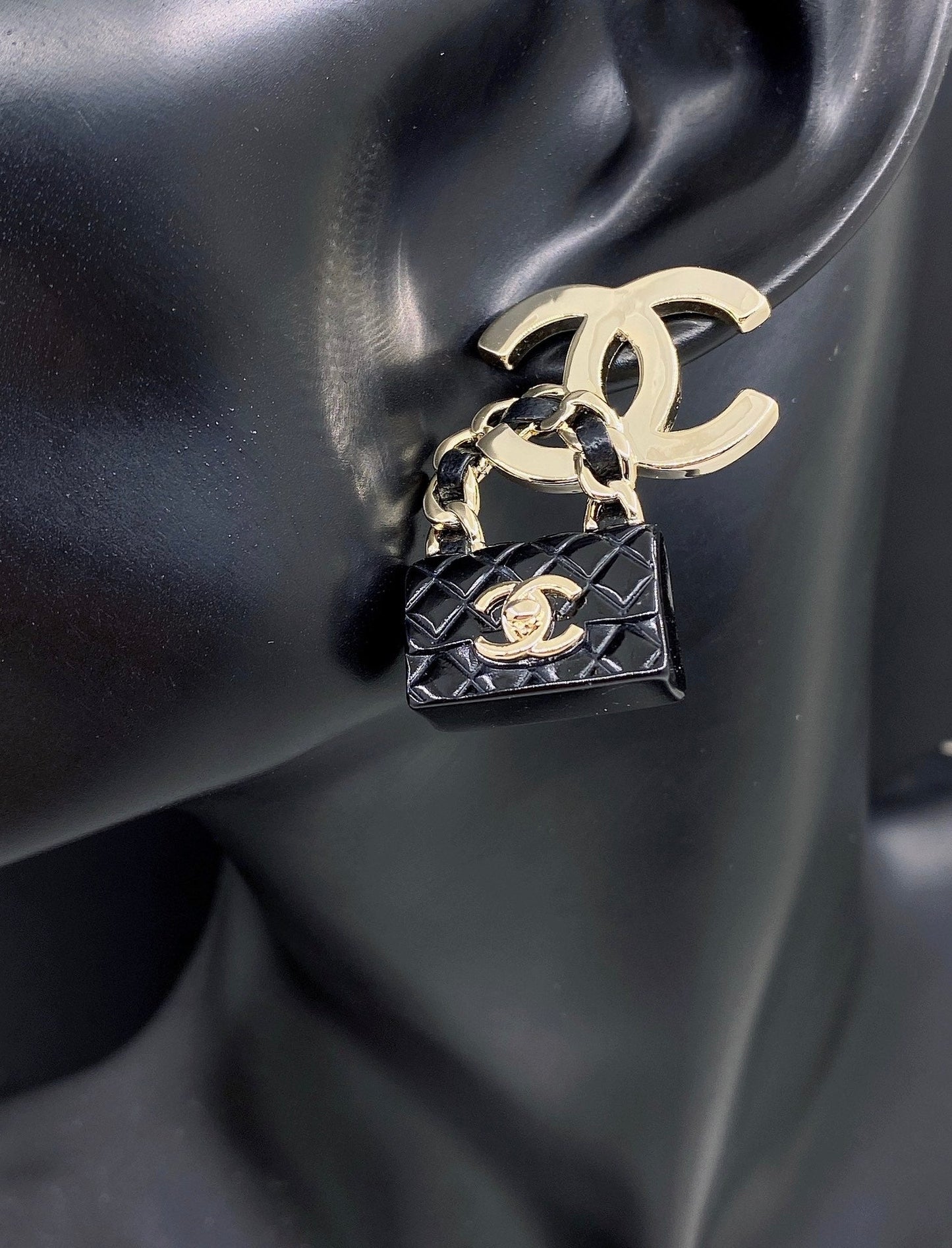 Chanel Bag Drop 18K Gold Earrings